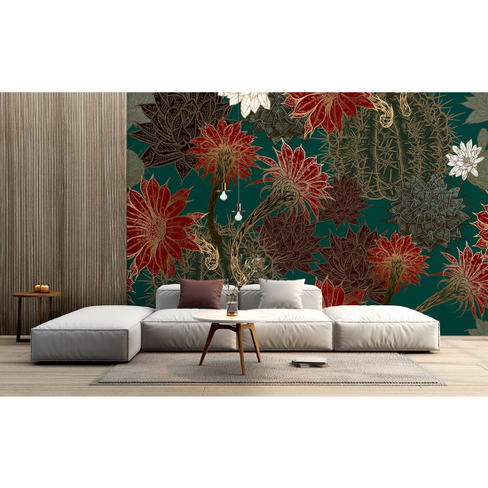 Panoramic Wallpaper - Wall Mural - Flowers