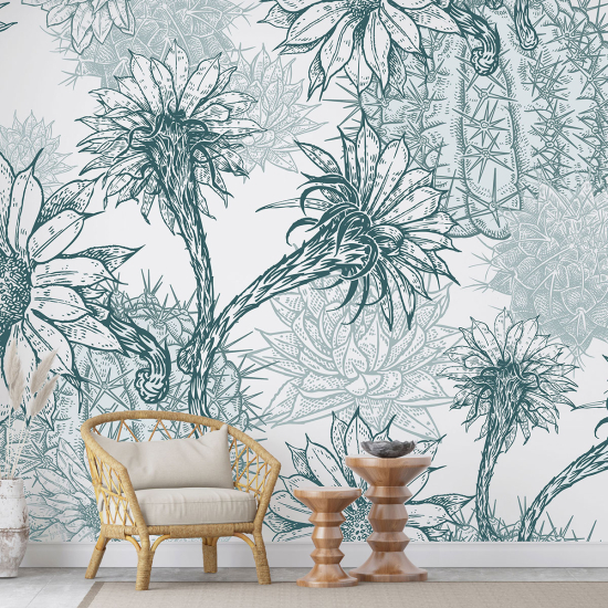 Panoramic Wallpaper - Wall Mural - Flowers