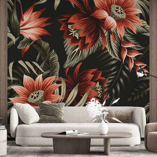 Panoramic Wallpaper - Wall Mural - Flowers