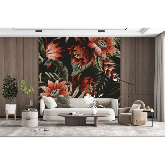 Panoramic Wallpaper - Wall Mural - Flowers