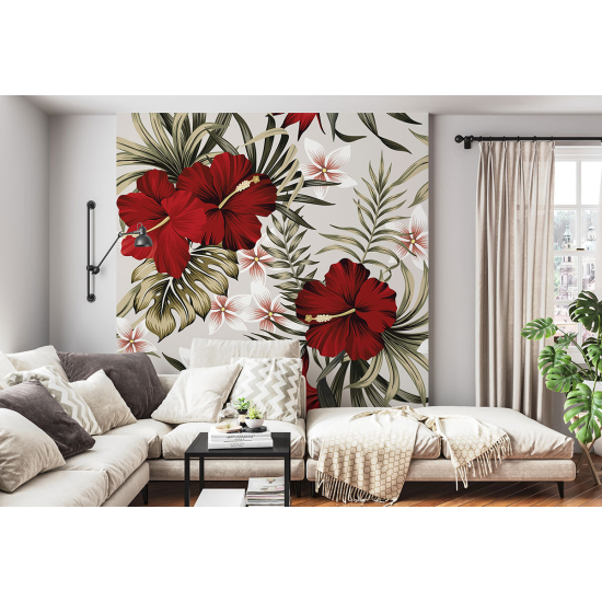 Panoramic Wallpaper - Wall Mural - Flowers