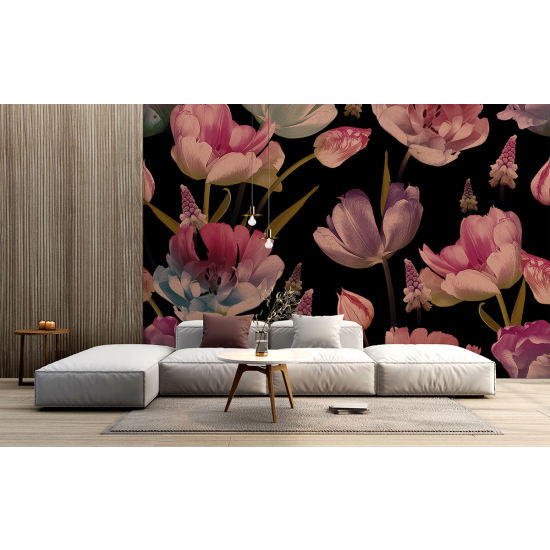 Panoramic Wallpaper - Wall Mural - Flowers