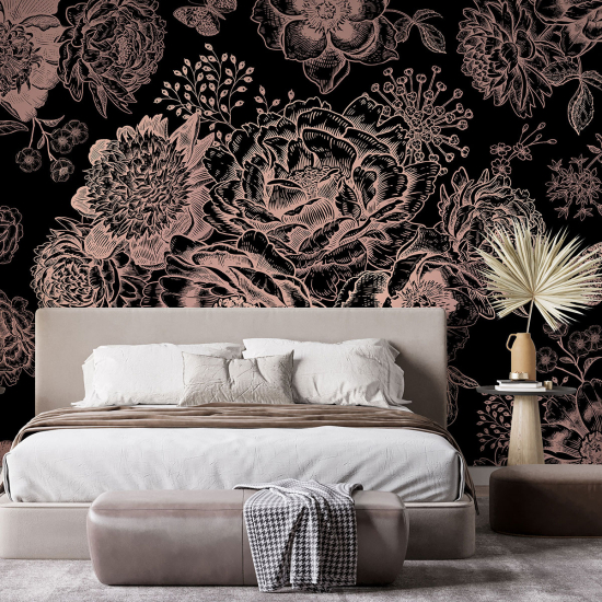 Panoramic Wallpaper - Wall Mural - Flowers