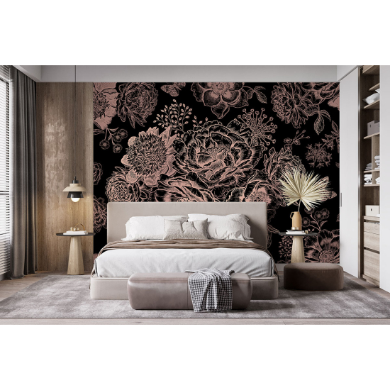 Panoramic Wallpaper - Wall Mural - Flowers