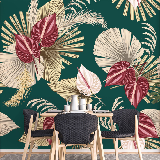 Panoramic Wallpaper - Wall Mural - Flowers