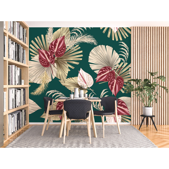 Panoramic Wallpaper - Wall Mural - Flowers