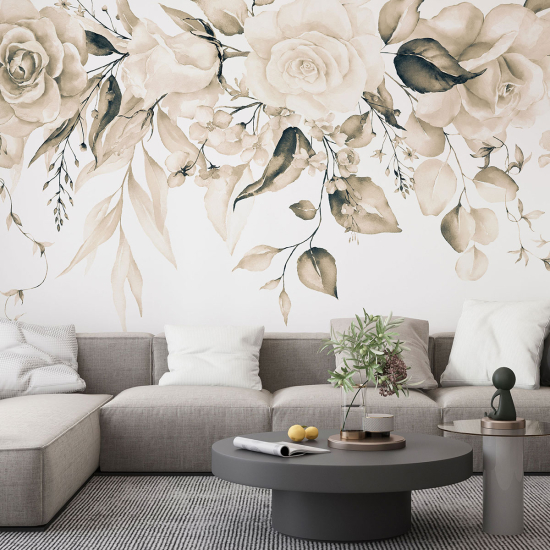 Panoramic Wallpaper - Wall Mural - Flowers