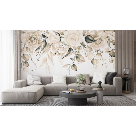 Panoramic Wallpaper - Wall Mural - Flowers