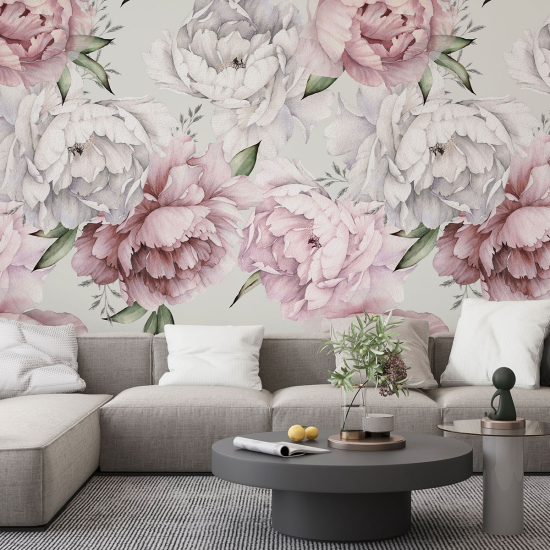 Panoramic Wallpaper - Wall Mural - Flowers