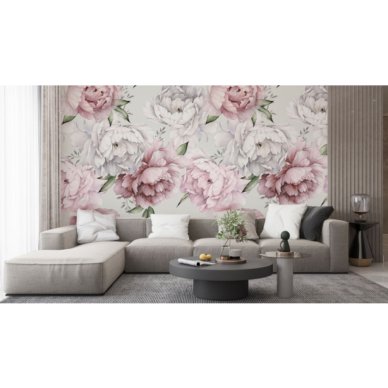 Panoramic Wallpaper - Wall Mural - Flowers