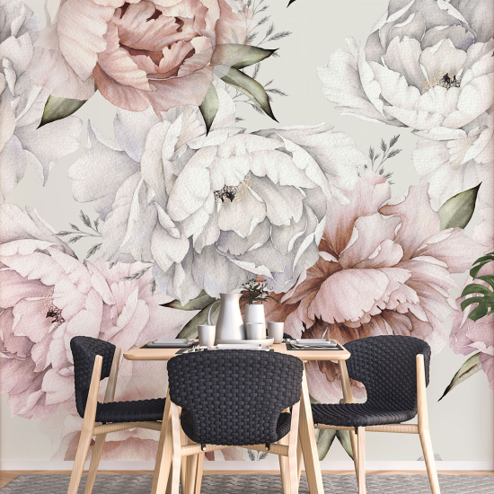 Panoramic Wallpaper - Wall Mural - Flowers