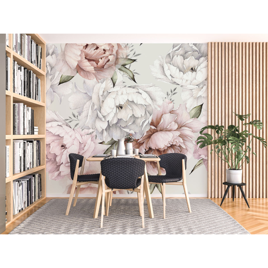 Panoramic Wallpaper - Wall Mural - Flowers