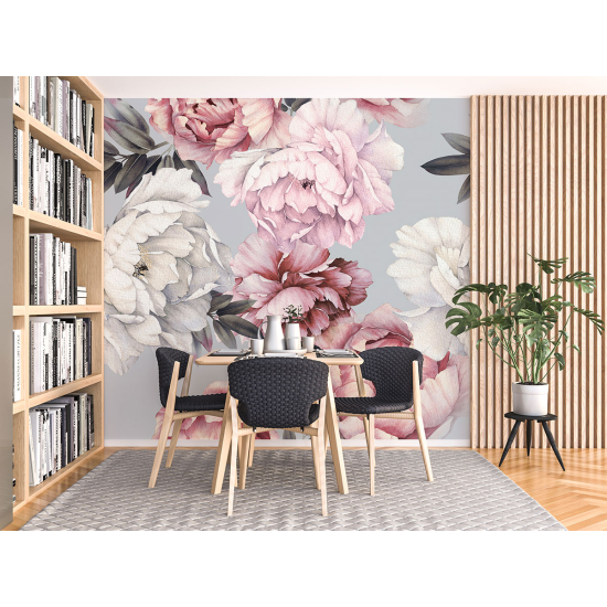 Panoramic Wallpaper - Wall Mural - Flowers