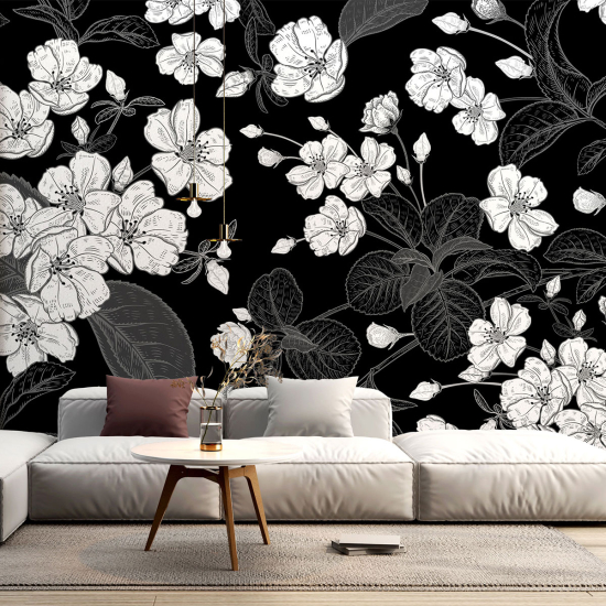 Panoramic Wallpaper - Wall Mural - Flowers