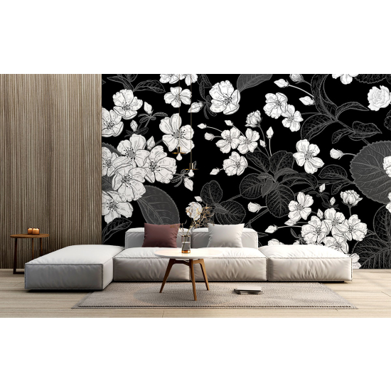 Panoramic Wallpaper - Wall Mural - Flowers