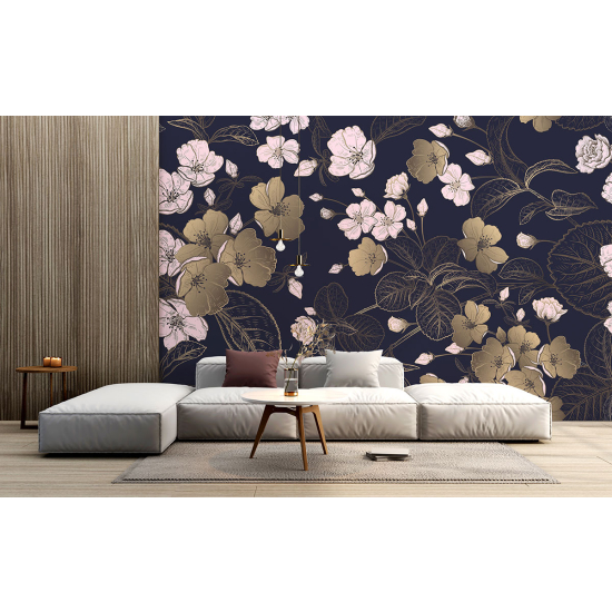 Panoramic Wallpaper - Wall Mural - Flowers