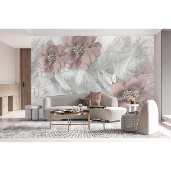 Panoramic Wallpaper - Wall Mural - Flowers