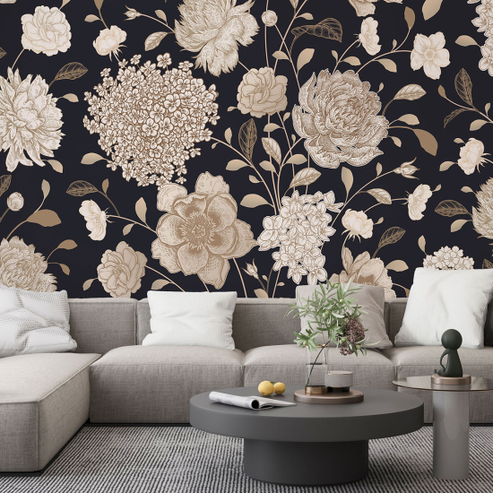 Panoramic Wallpaper - Wall Mural - Flowers