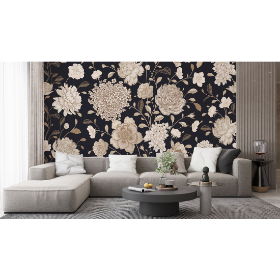 Panoramic Wallpaper - Wall Mural - Flowers