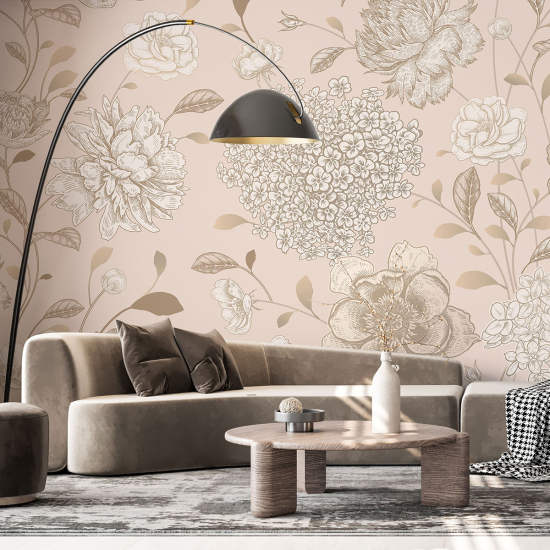 Panoramic Wallpaper - Wall Mural - Flowers