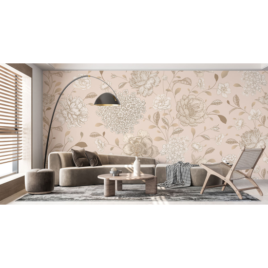 Panoramic Wallpaper - Wall Mural - Flowers