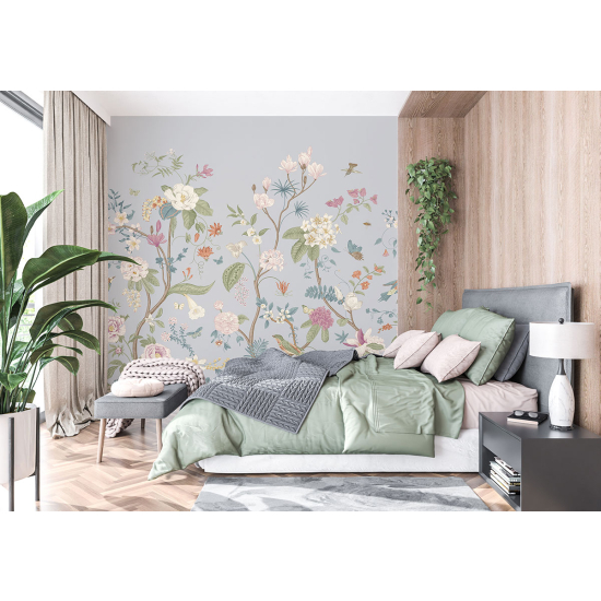 Panoramic Wallpaper - Wall Mural - Flowers