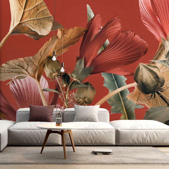 Panoramic Wallpaper - Wall Mural - Flowers