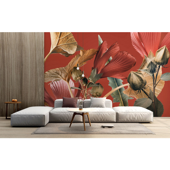 Panoramic Wallpaper - Wall Mural - Flowers