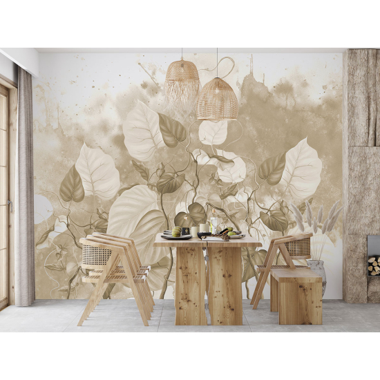 Panoramic Wallpaper - Wall Mural - Flowers