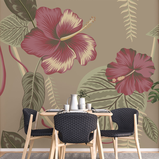 Panoramic Wallpaper - Wall Mural - Flowers