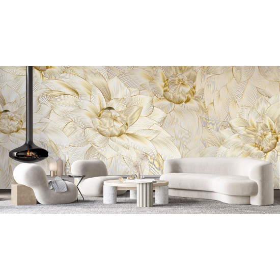 Panoramic Wallpaper - Wall Mural - Flowers