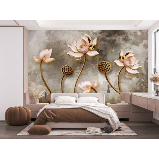 Panoramic Wallpaper - Wall Mural - Flowers