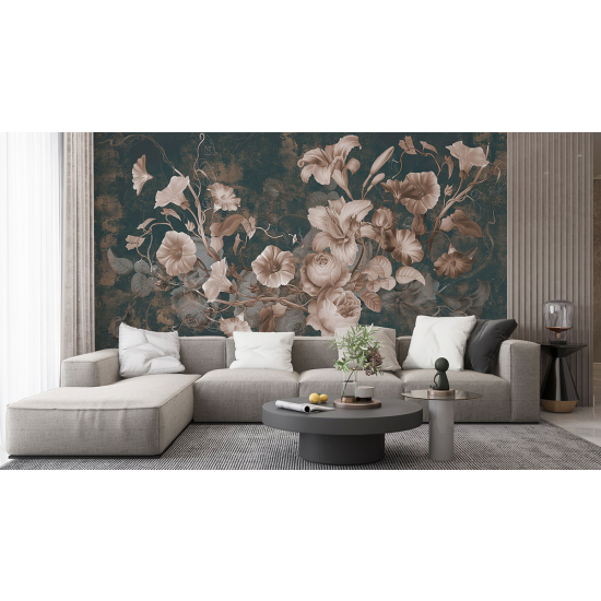 Panoramic Wallpaper - Wall Mural - Flowers