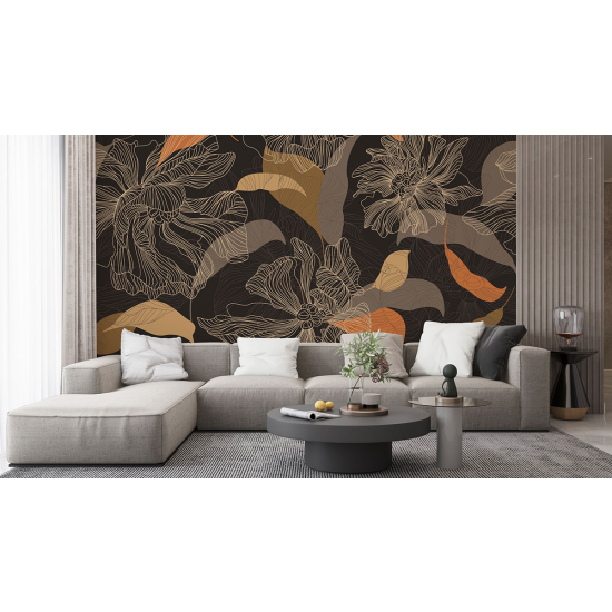 Panoramic Wallpaper - Wall Mural - Flowers