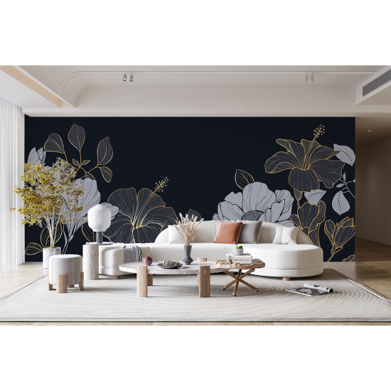 Panoramic Wallpaper - Wall Mural - Flowers