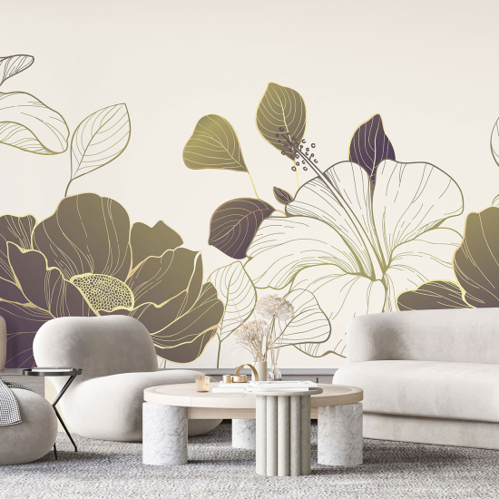 Panoramic Wallpaper - Wall Mural - Flowers