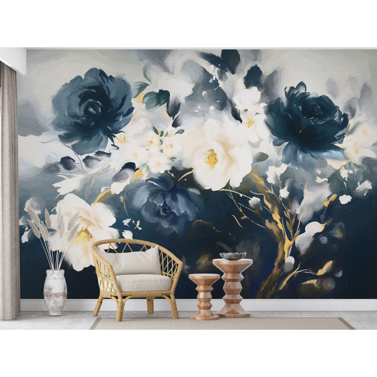 Panoramic Wallpaper - Wall Mural - Flowers