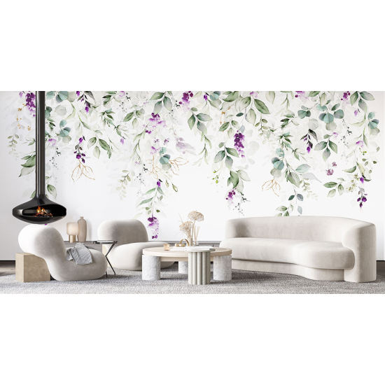 Panoramic Wallpaper - Wall Mural - Flowers