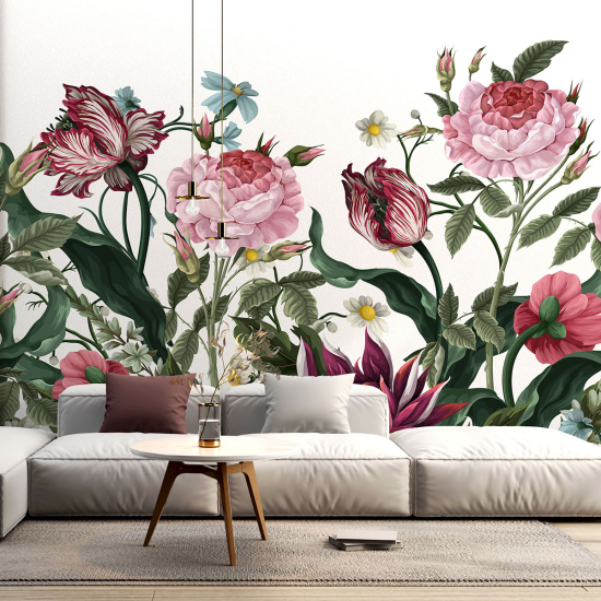 Panoramic Wallpaper - Wall Mural - Flowers