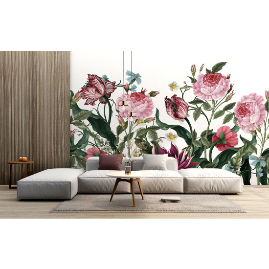 Panoramic Wallpaper - Wall Mural - Flowers