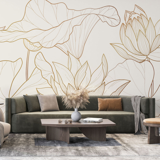 Panoramic Wallpaper - Wall Mural - Flowers