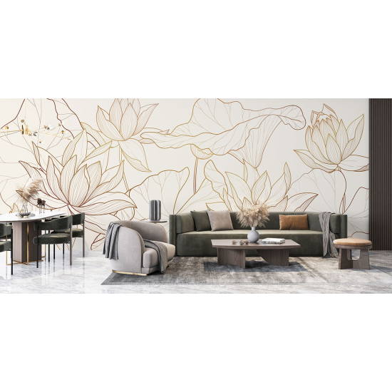 Panoramic Wallpaper - Wall Mural - Flowers