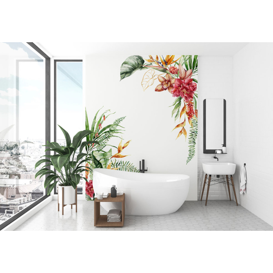 Panoramic Wallpaper - Wall Mural - Flowers