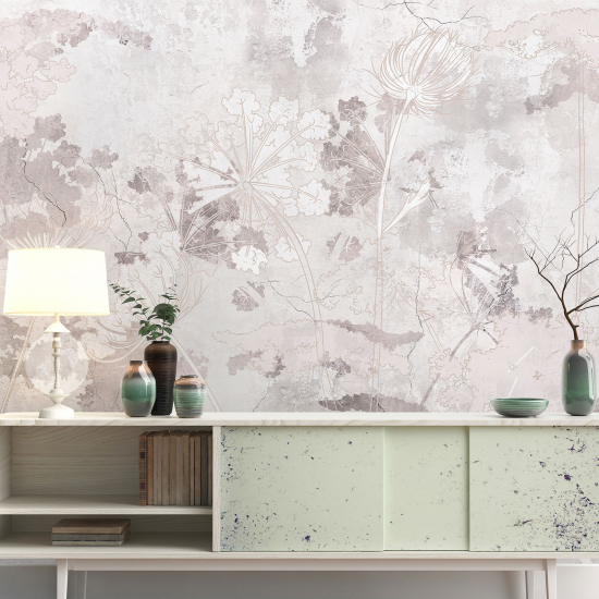 Panoramic Wallpaper - Wall Mural - Flowers