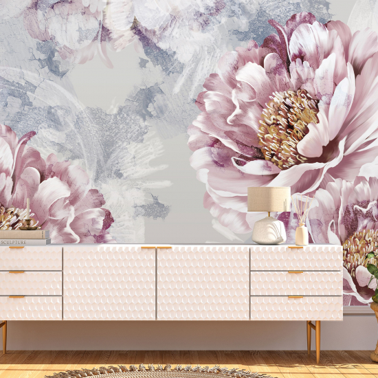 Panoramic Wallpaper - Wall Mural - Flowers