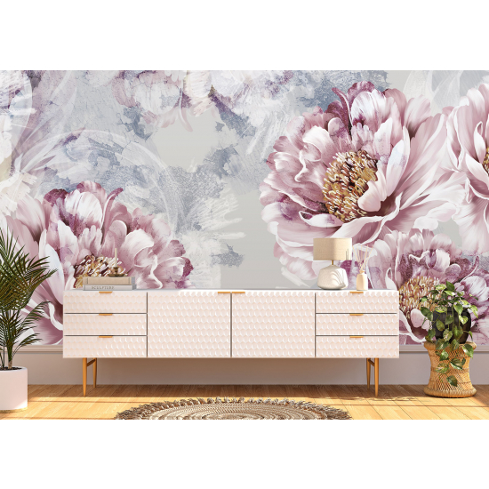 Panoramic Wallpaper - Wall Mural - Flowers