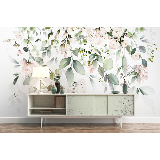 Panoramic Wallpaper - Wall Mural - Flowers