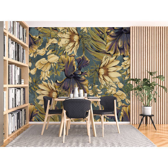 Panoramic Wallpaper - Wall Mural - Flowers