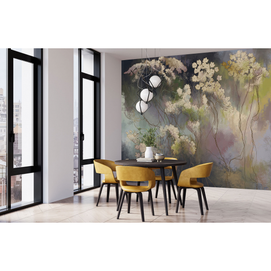 Panoramic Wallpaper - Wall Mural - Flowers