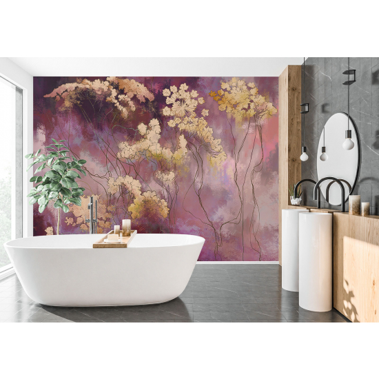 Panoramic Wallpaper - Wall Mural - Flowers